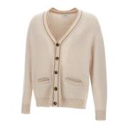 Wol Kasjmier Vest Beige Trui Lardini , Beige , Heren