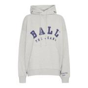 Cool Print Hoodie Sweatshirt Medium Grijs Ball , Gray , Dames