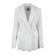 Nylon Katoenen Jas Msgm , White , Dames