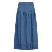 Denim Rok A-lijn Blauw Part Two , Blue , Dames