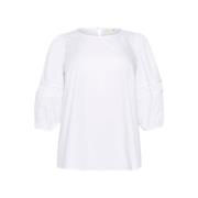 Vrouwelijke Blouse Optisch Wit Kaffe Curve , White , Dames