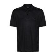 Middernachtblauw Geborduurd Logo Polo Brioni , Black , Heren