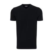 Casual T-shirt in zwart Dondup , Black , Heren