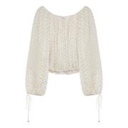 Ronde Hals Shirt Chloé , Beige , Dames