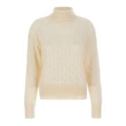 Witte Wol Mohair Sweater Vrouwen Filippo De Laurentiis , White , Dames