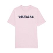 Roze Katoenen T-shirt met Korte Mouwen Zadig & Voltaire , Pink , Dames