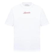 Script Logo T-Shirt Lanvin , White , Heren