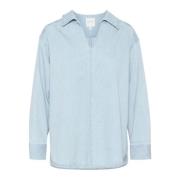 Oversized Denim Blouse Witblauw Part Two , Blue , Dames