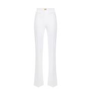 Ivoor Stretch Crêpe Slim Fit Broek Elisabetta Franchi , Beige , Dames