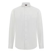 Slim Fit Stretch Katoen en Nylon Overhemd Boggi Milano , White , Heren