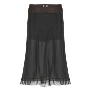 Zwarte Tule Rok met Strikdetail Maison Margiela , Black , Dames