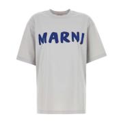 Oversized Grijs Katoenen T-shirt Marni , Gray , Dames