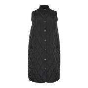 Gewatteerd Vest Jack Zwart Diep Kaffe Curve , Black , Dames