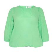 Lenteboeket Blouse Kaffe Curve , Green , Dames