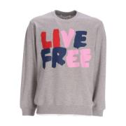 Live Free Print Sweatshirt Comme des Garçons , Gray , Heren