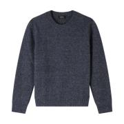 Blauwe Alpaca Blend Ribtrui A.p.c. , Blue , Heren