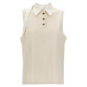 Mouwloos Poloshirt Courrèges , Beige , Dames