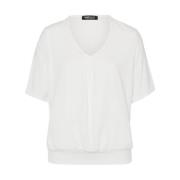 Korte Mouw Top Blouse Shirt Frank Walder , White , Dames