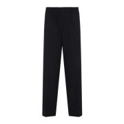 Midnight Blue Fine Wool Pants Bottega Veneta , Blue , Heren