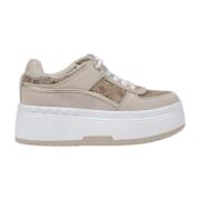 Lente/Zomer Dames Sneakers Collectie Guess , Beige , Dames