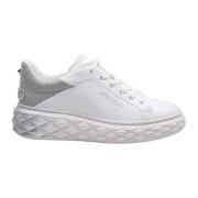 Witte Glitter Degrade Leren Sneakers Jimmy Choo , White , Dames