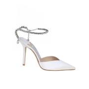 Kristal Satijnen Slingback Hakken Jimmy Choo , Gray , Dames