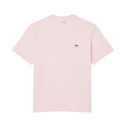 Iconisch Roze Katoenen T-shirt Lacoste , Pink , Heren