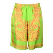 Zijden Bermuda Shorts Collectie Versace , Multicolor , Dames