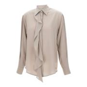 Zijden 'New Cdc' Shirt Beige Victoria Beckham , Beige , Dames