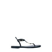 Orb Thong Sandal met Goudkleurige Hardware Vivienne Westwood , Black ,...