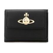 Klassieke Zwarte Leren Portemonnee Vivienne Westwood , Black , Dames