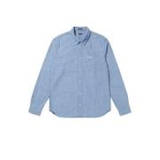 Chambray Rich Reg Overhemd Denham , Blue , Heren