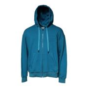 Blauwe Katoenen Logo Rits Hoodie Dolce & Gabbana , Blue , Heren