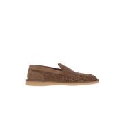 Geperforeerde bruine suède loafers Dolce & Gabbana , Brown , Heren