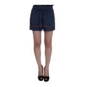 Elegante Zijden Stretch Mini-Shorts Dolce & Gabbana , Blue , Dames