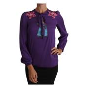 Paarse Zijden Kristal Sprookje Blouse Dolce & Gabbana , Purple , Dames