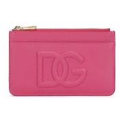 Fuchsia Leren Portemonnee met Kaartsleuven Dolce & Gabbana , Pink , Da...