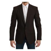 Bruine Martini Blazer van wol Dolce & Gabbana , Brown , Heren