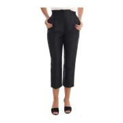 Elegante High-Waist Capri Broek Dolce & Gabbana , Black , Dames