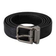 Exotische Leren Elegant Designer Riem Dolce & Gabbana , Black , Heren