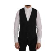 Elegante Gestreepte Vest Dolce & Gabbana , Black , Heren