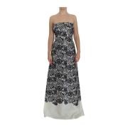 Elegante Kant Korset Maxi Jurk Dolce & Gabbana , Black , Dames