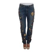 Jeans met kristallen rozenhart Dolce & Gabbana , Multicolor , Dames