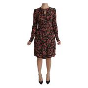 Bloemen A-Lijn Knielengte Jurk Dolce & Gabbana , Multicolor , Dames