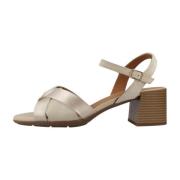 Elegante High Heel Sandalen voor Vrouwen Geox , Beige , Dames