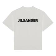 Korte mouwen ronde hals T-shirt Jil Sander , White , Dames