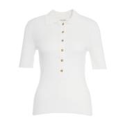 Kasjmiermix Polo Wit Closed , White , Dames