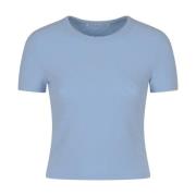 Blauwe Crew Neck Baby Tee Shirt Alexander Wang , Blue , Dames