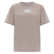 Blade Logo T-Shirt Alexander Wang , Beige , Dames