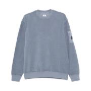 Diagonale Katoenen Sweatshirt met Twill Inzetstukken C.p. Company , Bl...